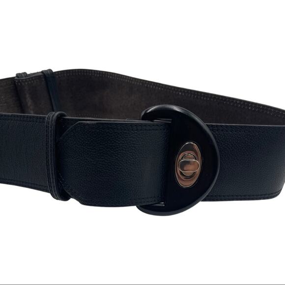 STEVE MADDEN black leather adjustable length belt main image 13